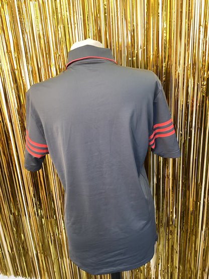 Adidas Men's Grey and Coral Polo Size XS