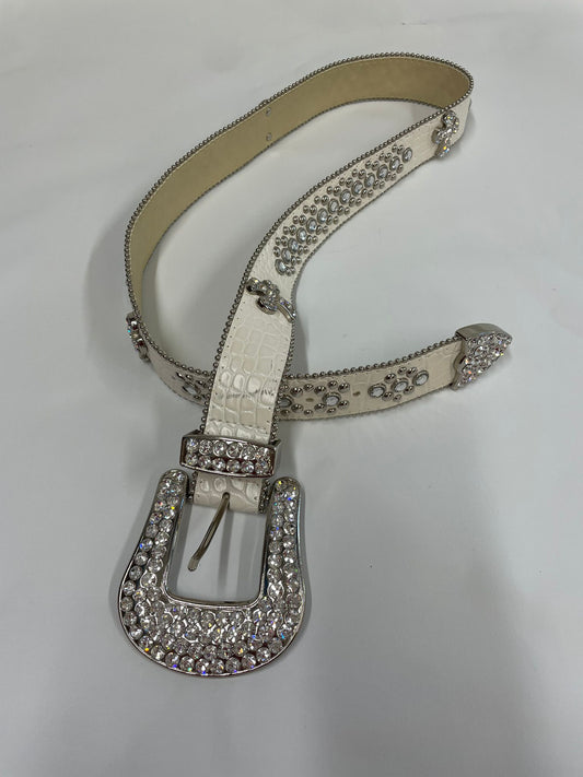 Y2K Schmuck Art White Diamante Belt with Crosses