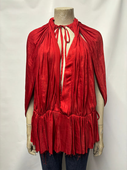 Ann Demeulemester Red Ruffled Top 10