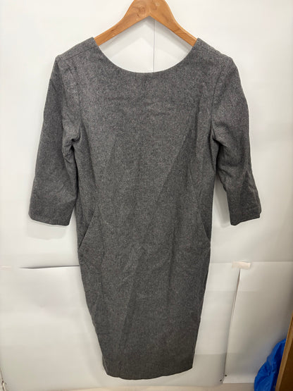 TOAST Grey Wool-Blend Womens Shift Dress Size 8