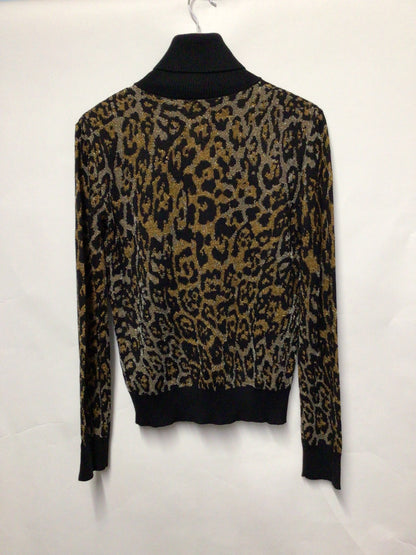 Just Cavalli Metallic Leopard Funnel Neck Jumper Medium