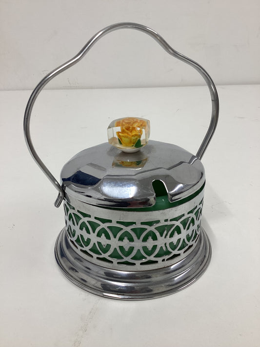 Vintage Milk Glass Preserve Pot