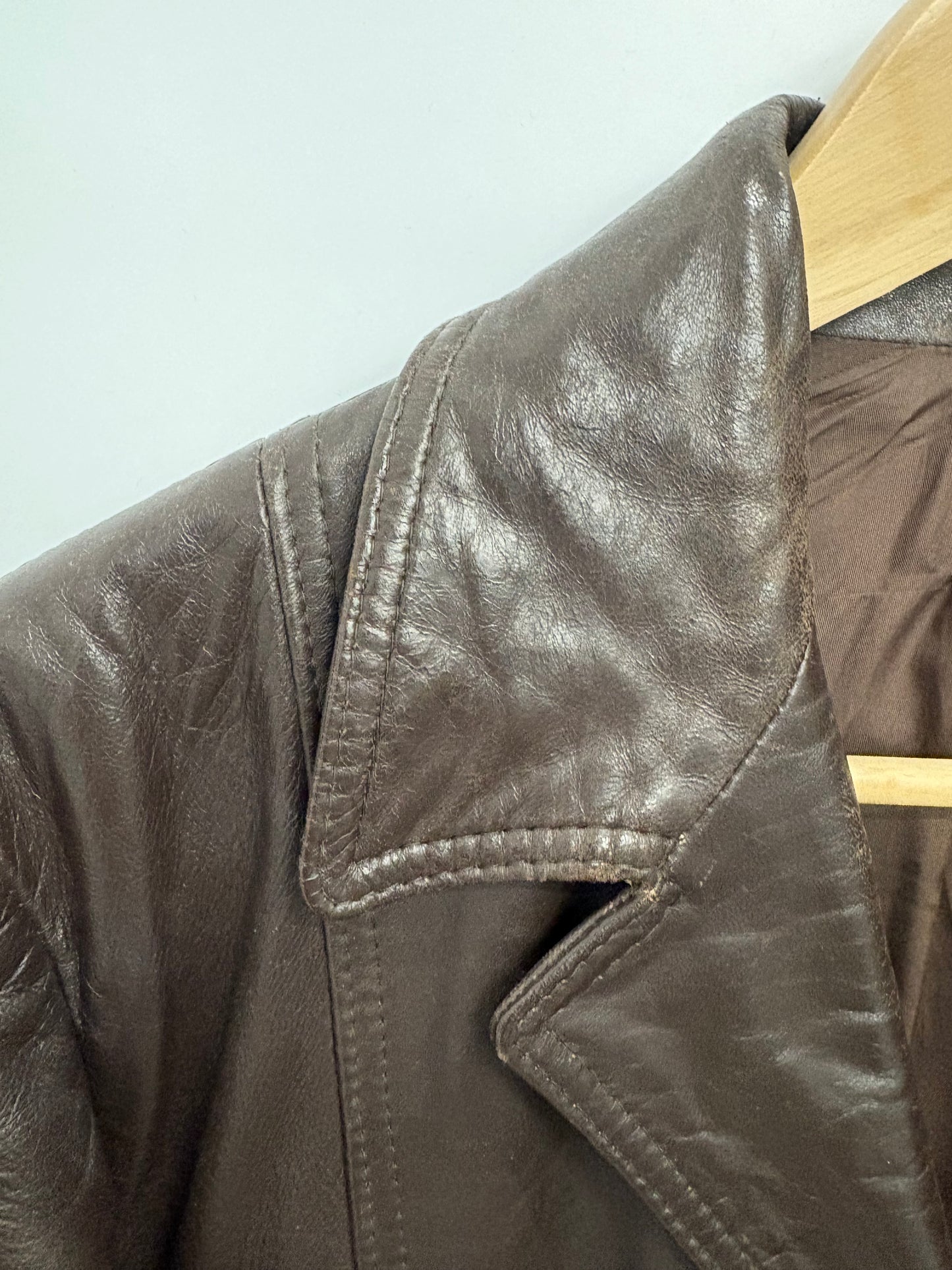 Vintage Mens St Michael Leather Coat Size L