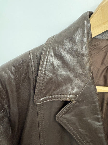 Vintage Mens St Michael Leather Coat Size L