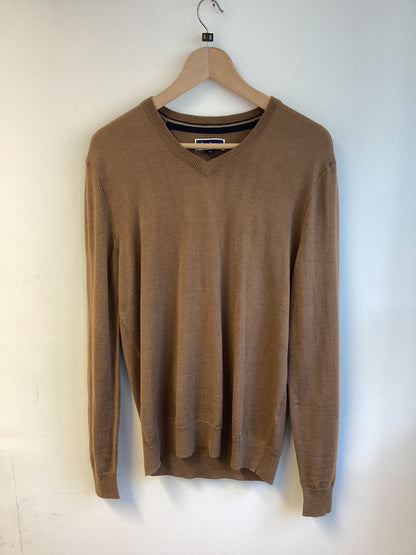 Club Room, Brown Long Sleeve Jumper, 50% Merino Wool, Size S, Autumn