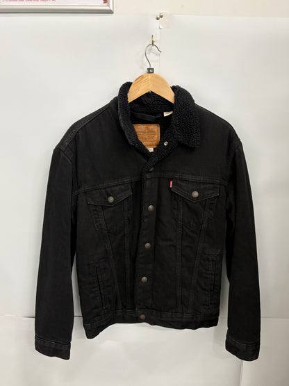 Levi's Mens Black Sherpa Trucker Jacket Size M