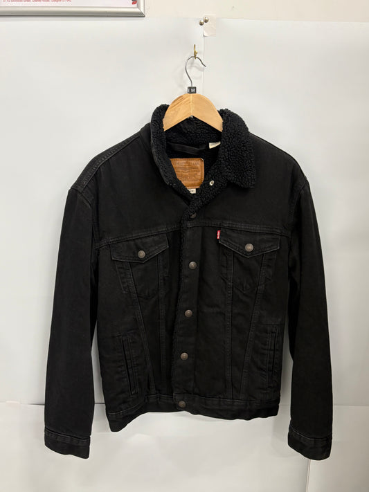 Levi's Mens Black Sherpa Trucker Jacket Size M