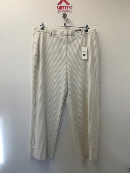 BNWT M&S White and Grey Pinstripe Smart Trousers