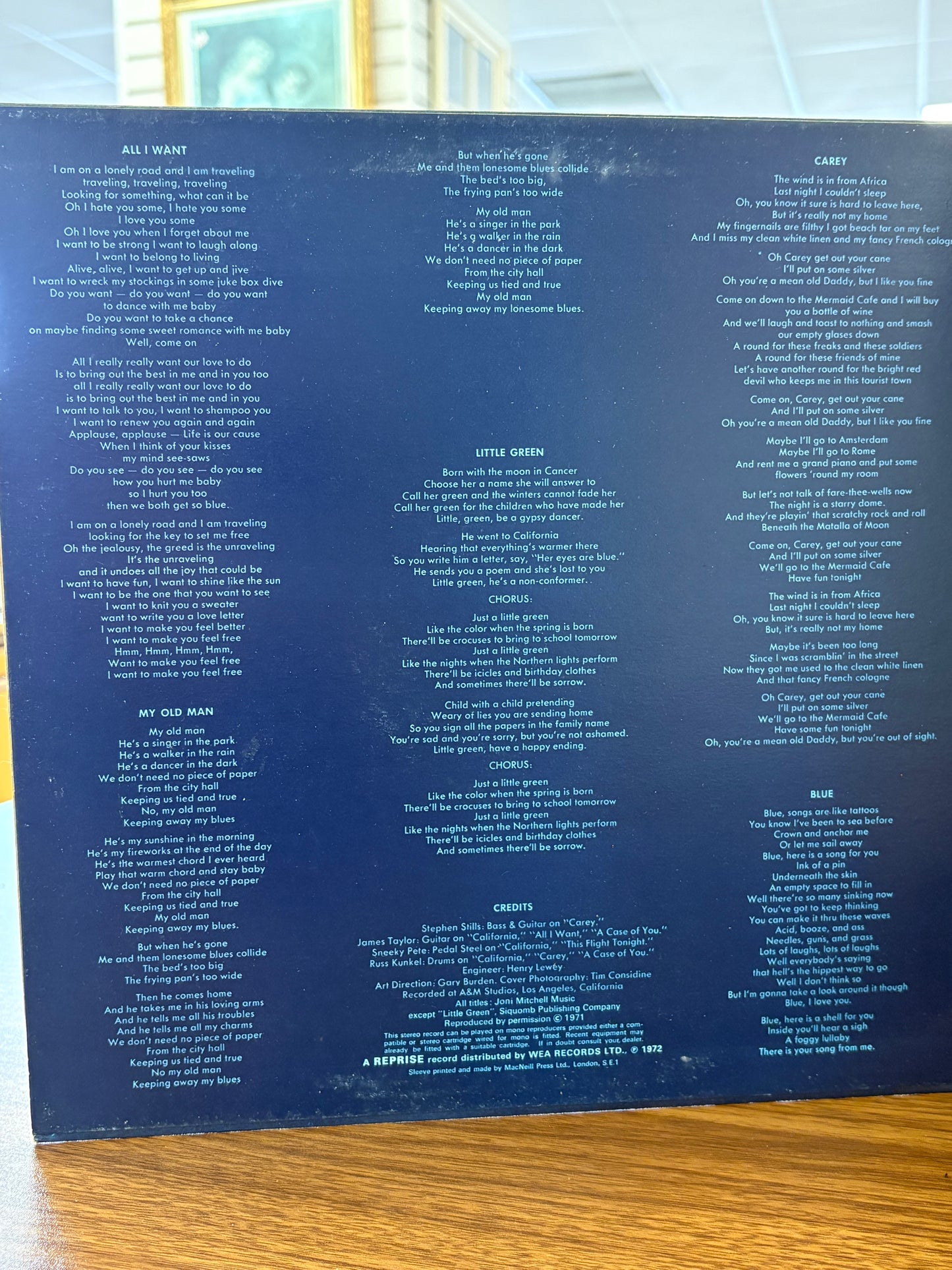 Blue by Joni Mitchell 12" Vinyl