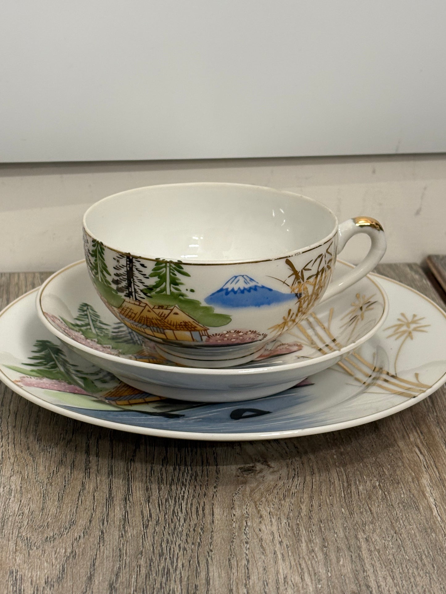 Vintage Kutani Japanese Eggshell Porcelain 21-Piece Teaset