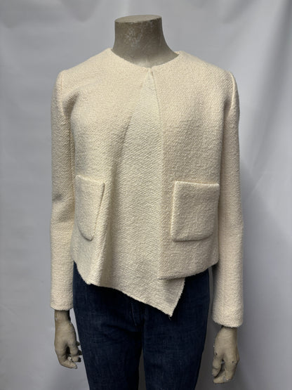 Maje White Wool and Cotton Blend Jacket 8