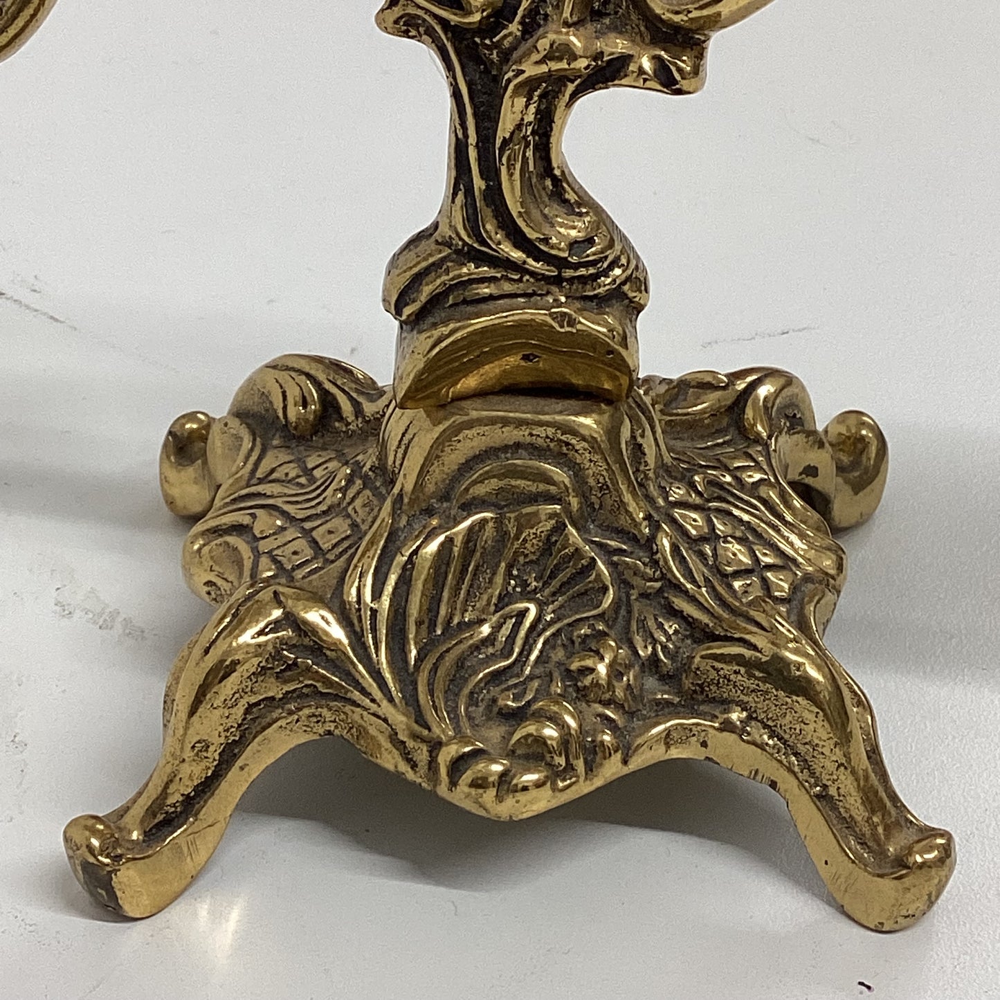 Mid Century Italian Art Nouveau Brass Candelabras 1950s