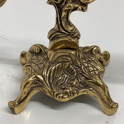 Mid Century Italian Art Nouveau Brass Candelabras 1950s
