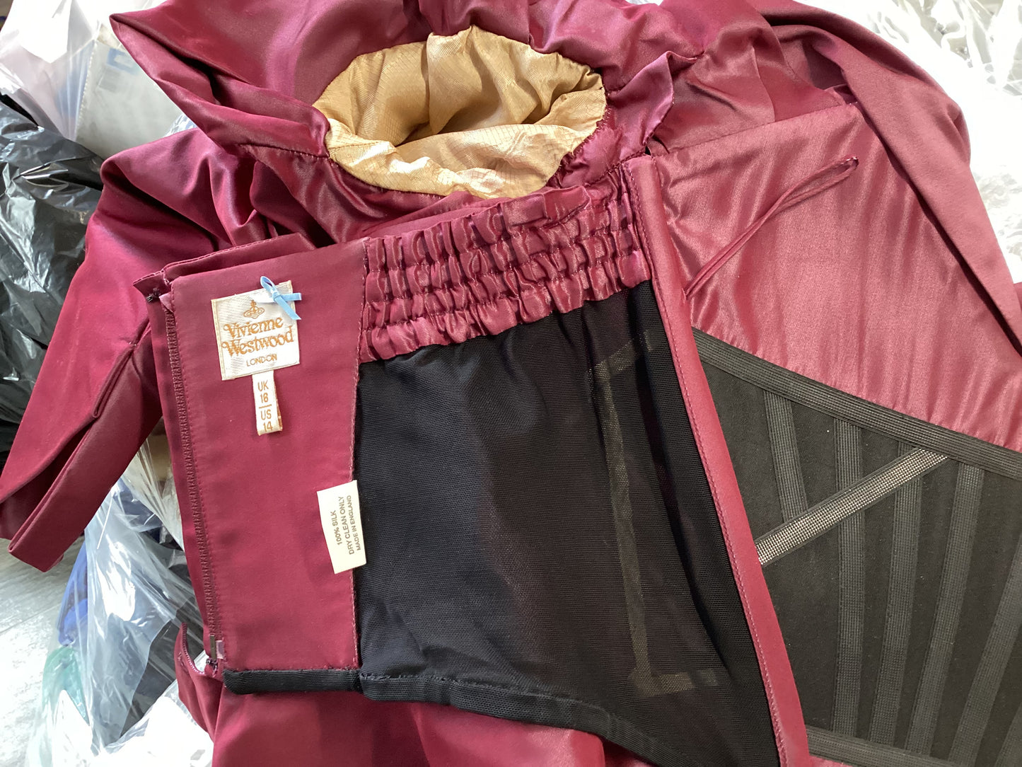 Vintage Vivienne Westwood Pink Taffeta Corset Size 16