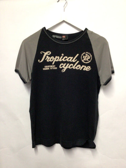 Diesel Grey and Black Cotton T-shirt Small