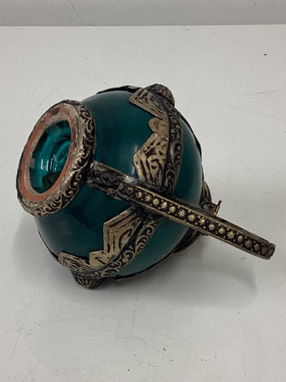 2 Small Decorative Ceramic & Metal Teapots