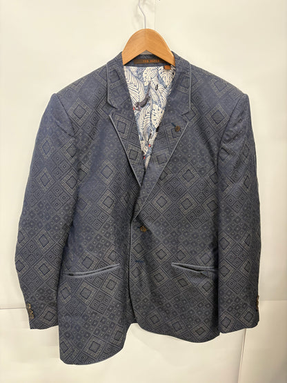 Ted Baker Grey Geometric Blazer Size 44S