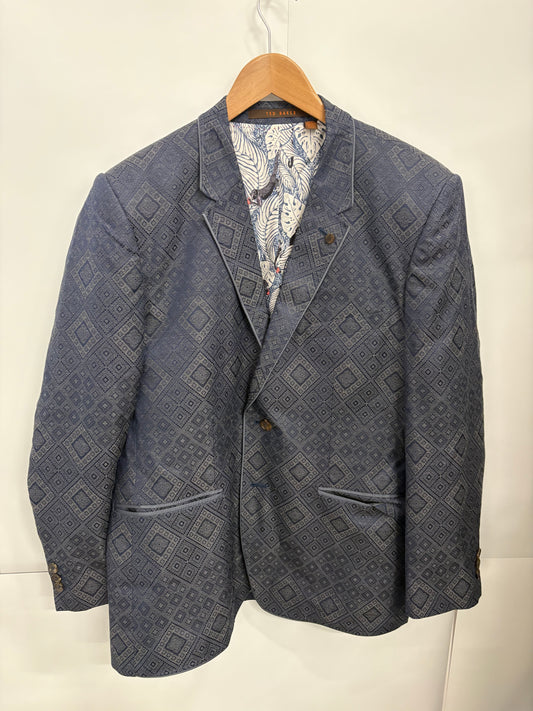 Ted Baker Grey Geometric Blazer Size 44S