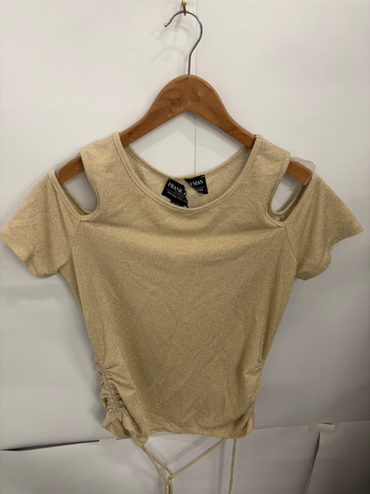 Frank Lyman Montreal Design Collection Metallic Gold Womens Shoulder Top Size 10 - BNWT