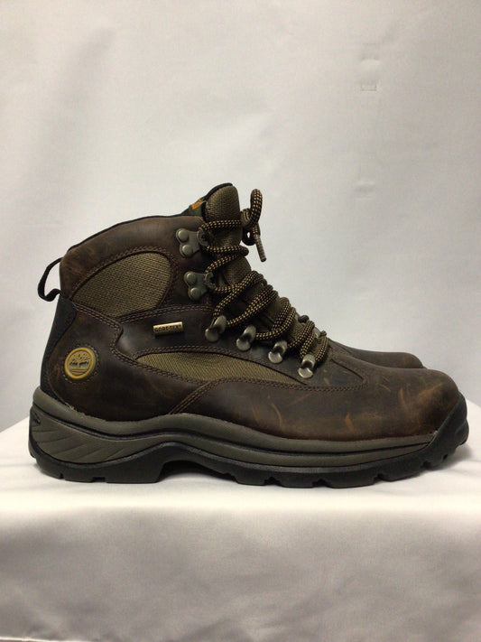 Timberland Brown and Green Leather and Gore-tex Outdoor Performance Hiking Boots 8.5