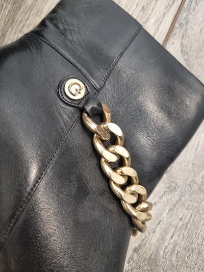 BNIB Guess Black Leather Ankle Boots Size 7
