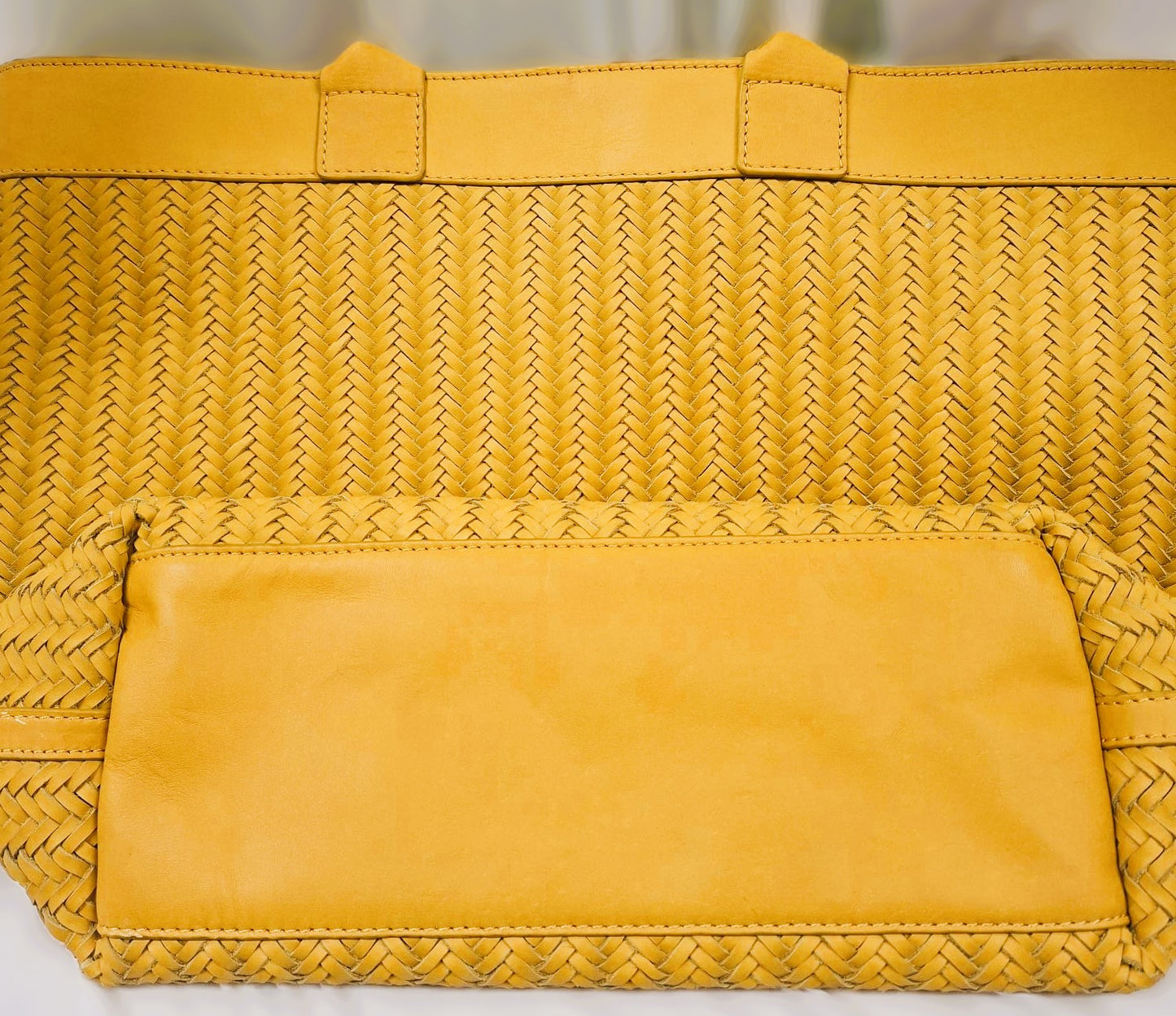 Boden Titania Woven Mustard Tote Bag