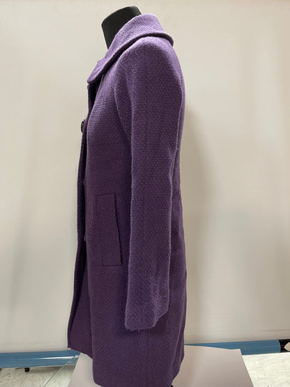Boden Purple Wool Blend Coat Size 8