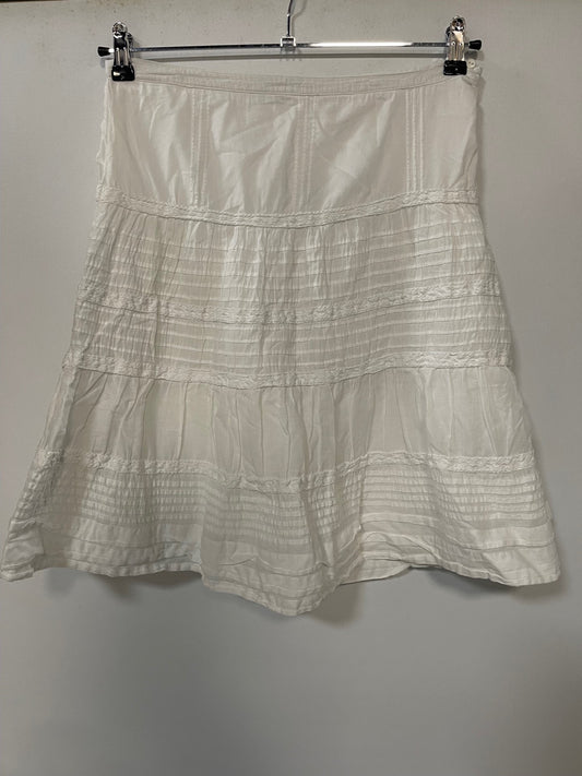Boden White Cotton Midi Skirt Size 10R