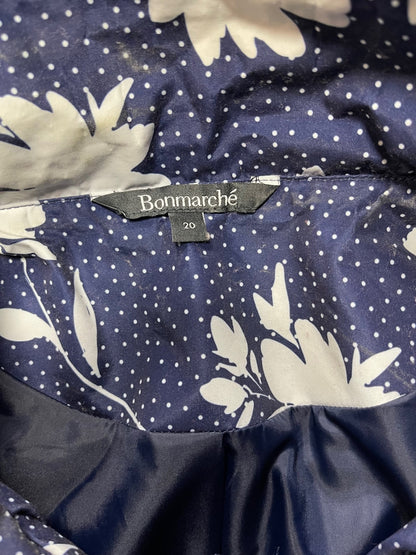 Bonmarché Blue and White Pattern Raincoat Size 20