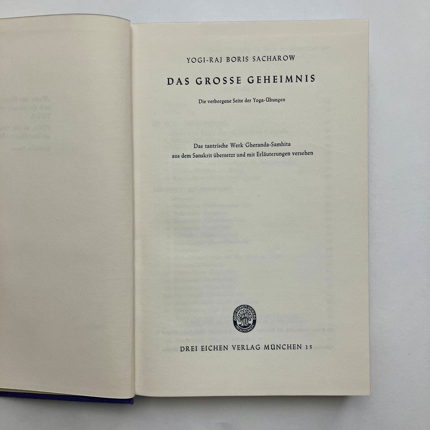 Das grosse Geheimnis by Yogi-Rag Boris Sacharow First Edition hardback book