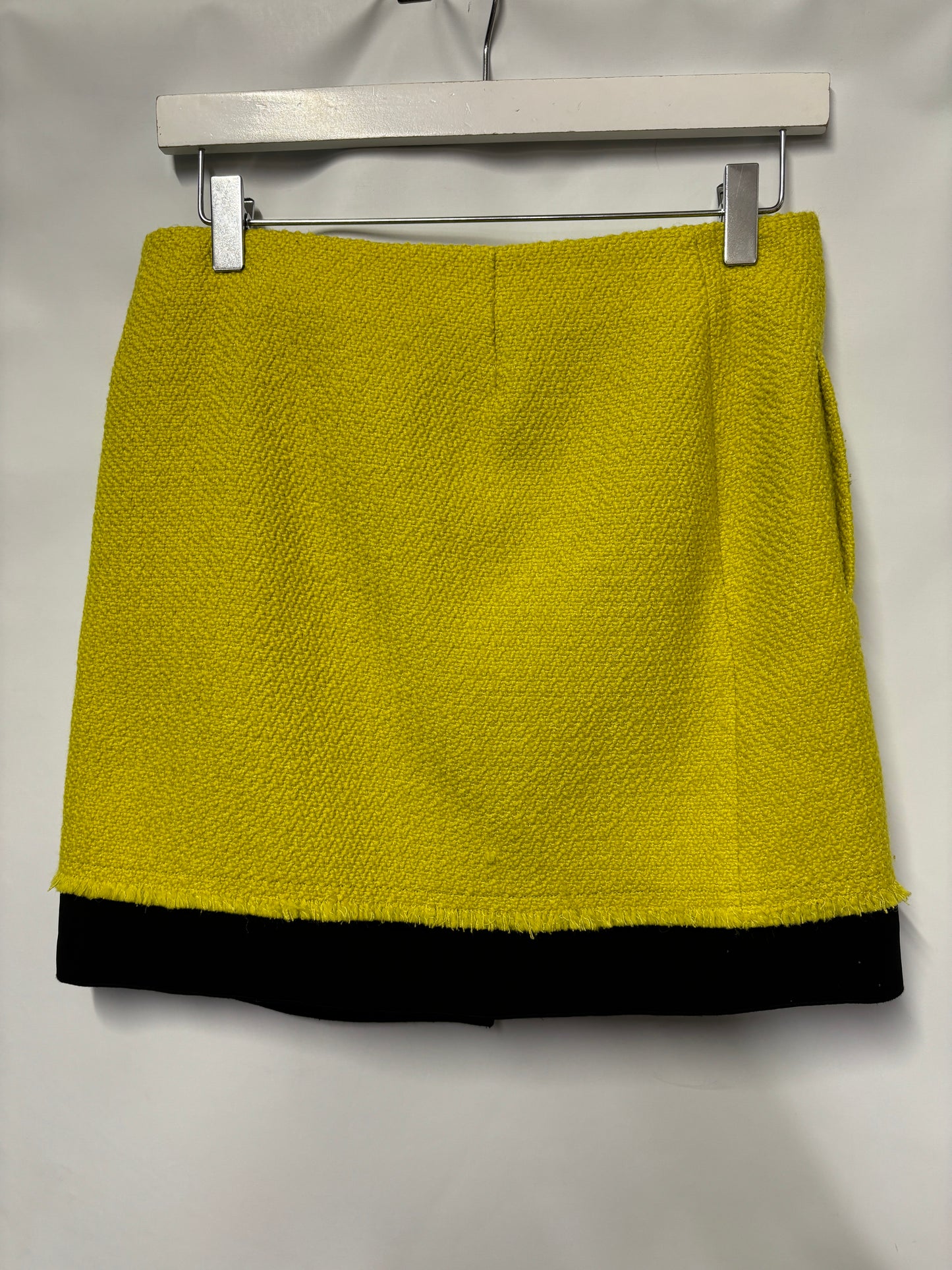 Diane Von Furstenberg Yellow Wool Blend Mini Skirt X-Small