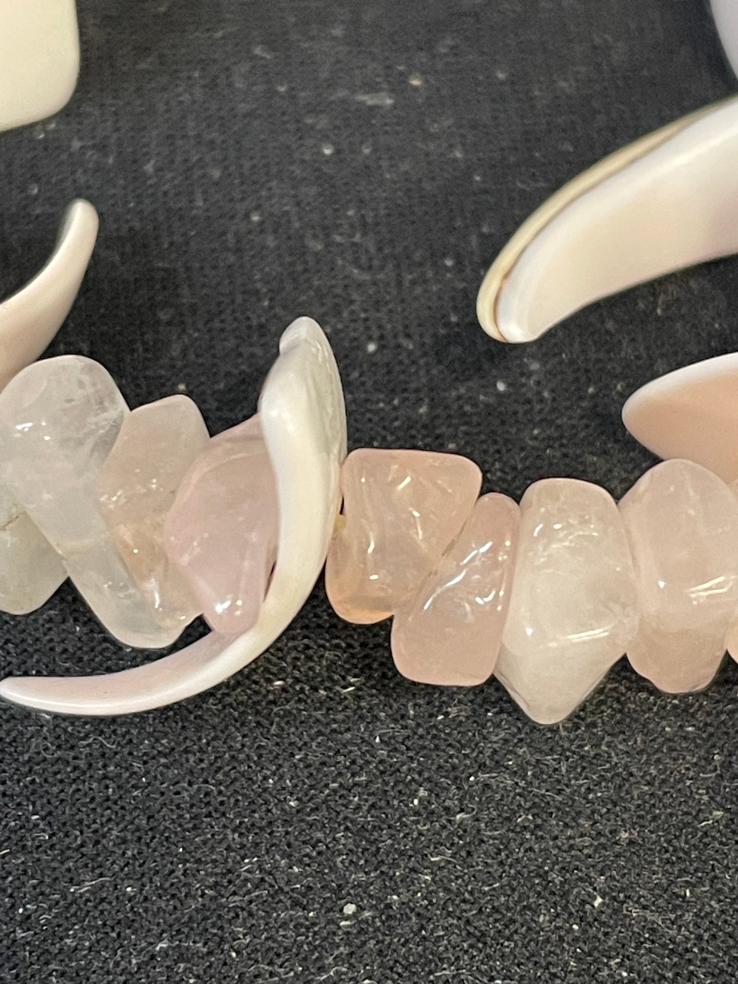 Shell Shard and Rose Quartz Bracelet