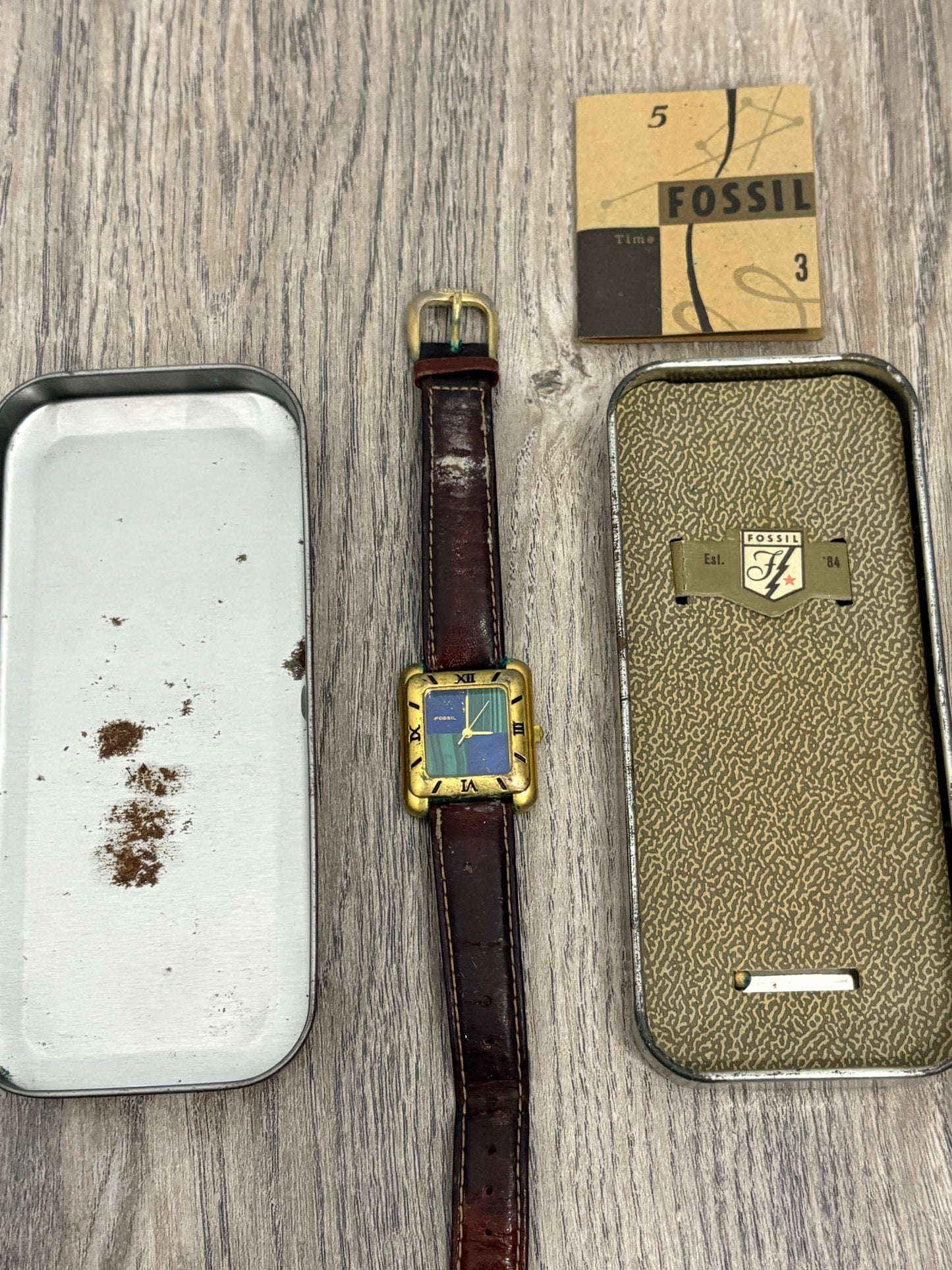 Vintage Fossil Watch with Presentation Tin