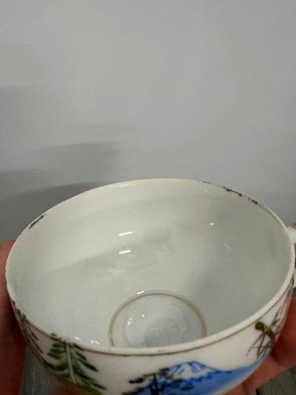 Vintage Kutani Japanese Eggshell Porcelain 21-Piece Teaset
