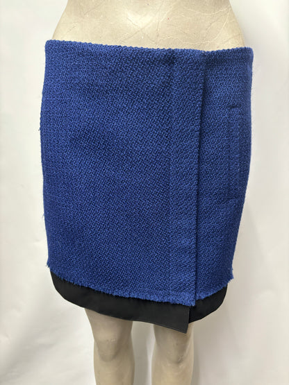 Diane Von Furstenberg Navy Wool Blend Mini Skirt X-Small