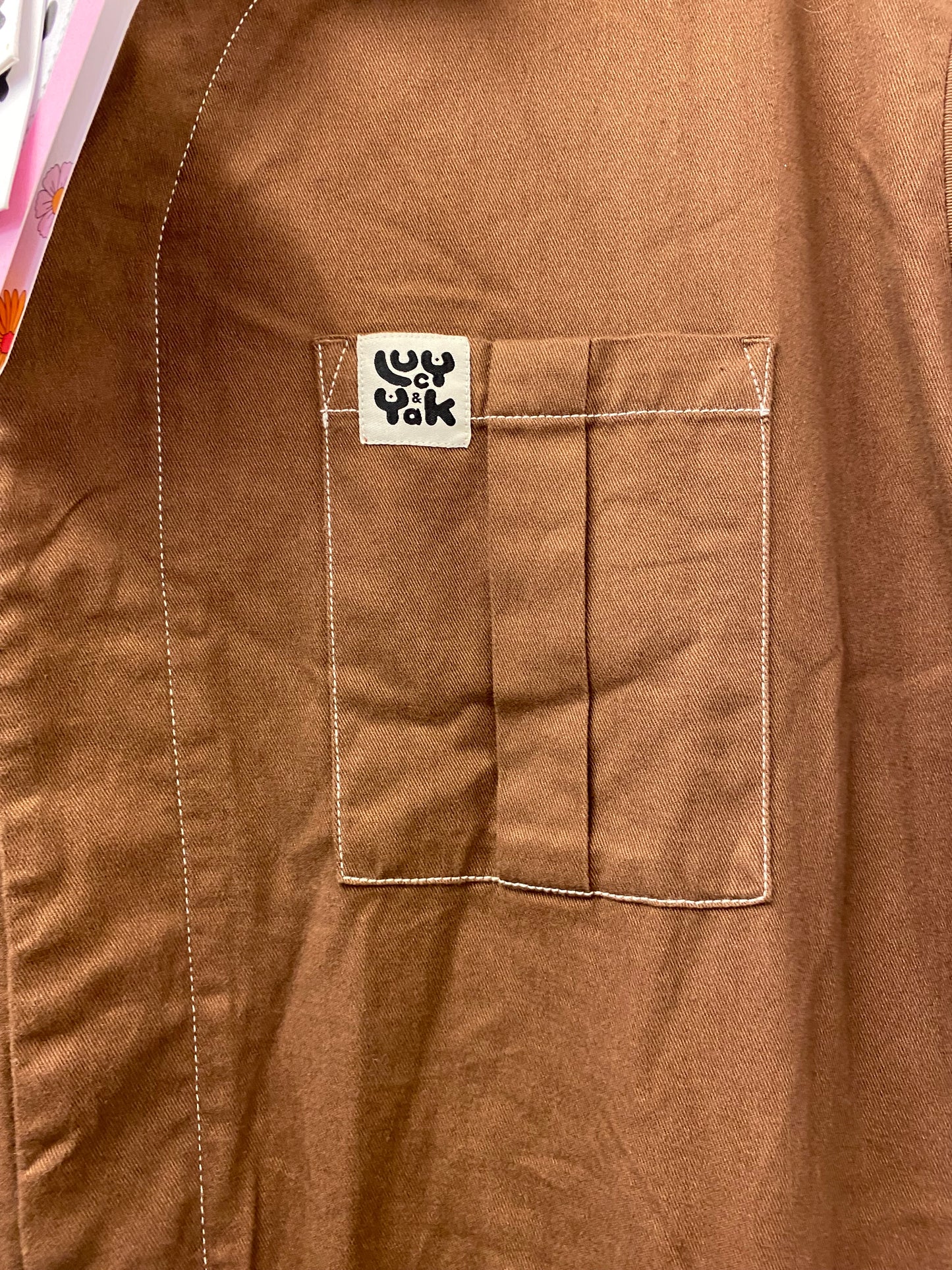 BNWT Lucy and Yak Carmen Jumpsuit Organic Cotton Oak Brown 2XL