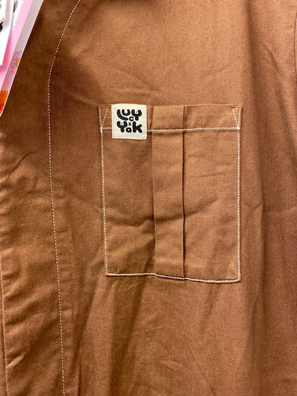 BNWT Lucy and Yak Carmen Jumpsuit Organic Cotton Oak Brown 2XL