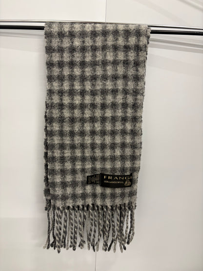 Frangi Gingham Grey Lambswool Scarf