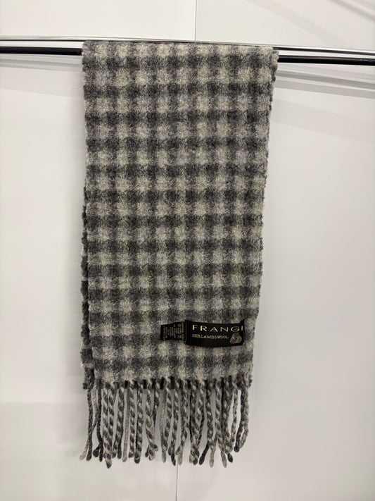 Frangi Gingham Grey Lambswool Scarf