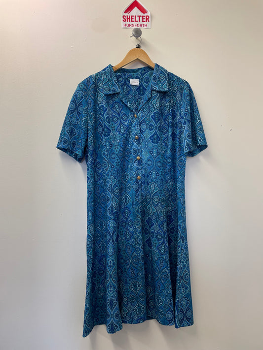 Classic Vintage/Retro Blue/Green Dress Size 22