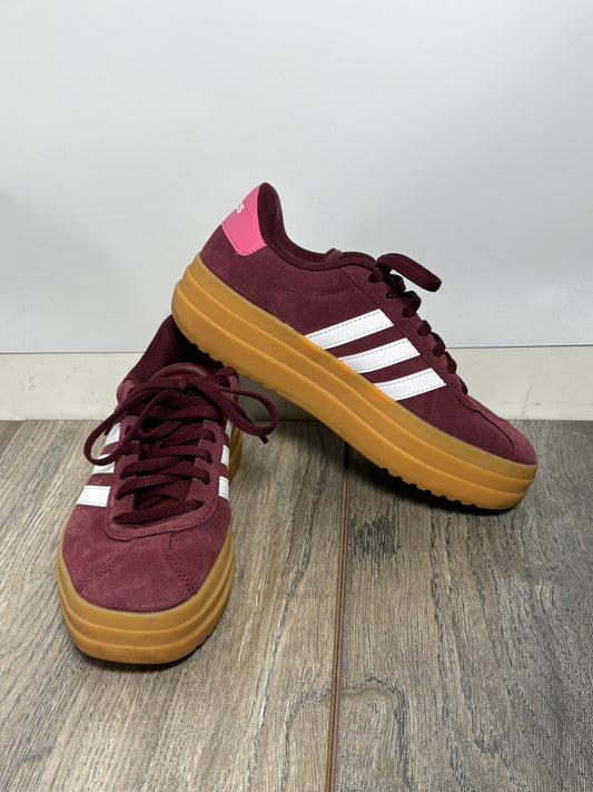 Adidas Womens VL Court Bold Burgundy Trainers Size 3