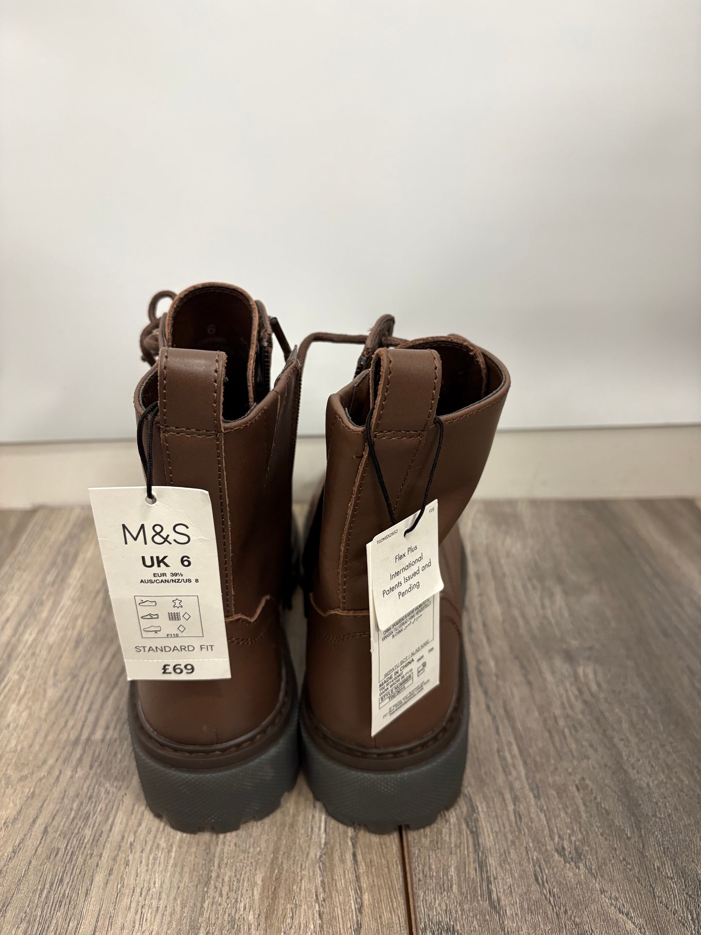 M&S Marks & Spencer Women’s Brown Leather Boots Size 6 - BNWT
