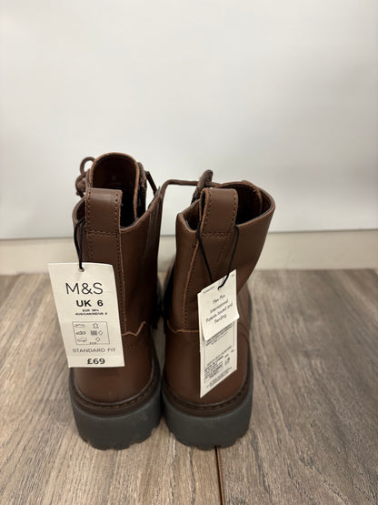 M&S Marks & Spencer Women’s Brown Leather Boots Size 6 - BNWT