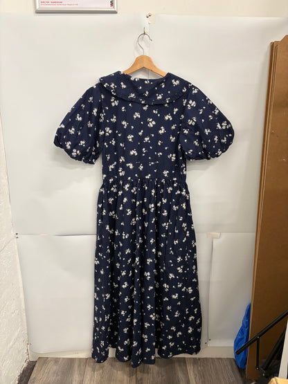 Nobody’s Child Navy and White Floral Midi-Dress Size 12 - BNWT