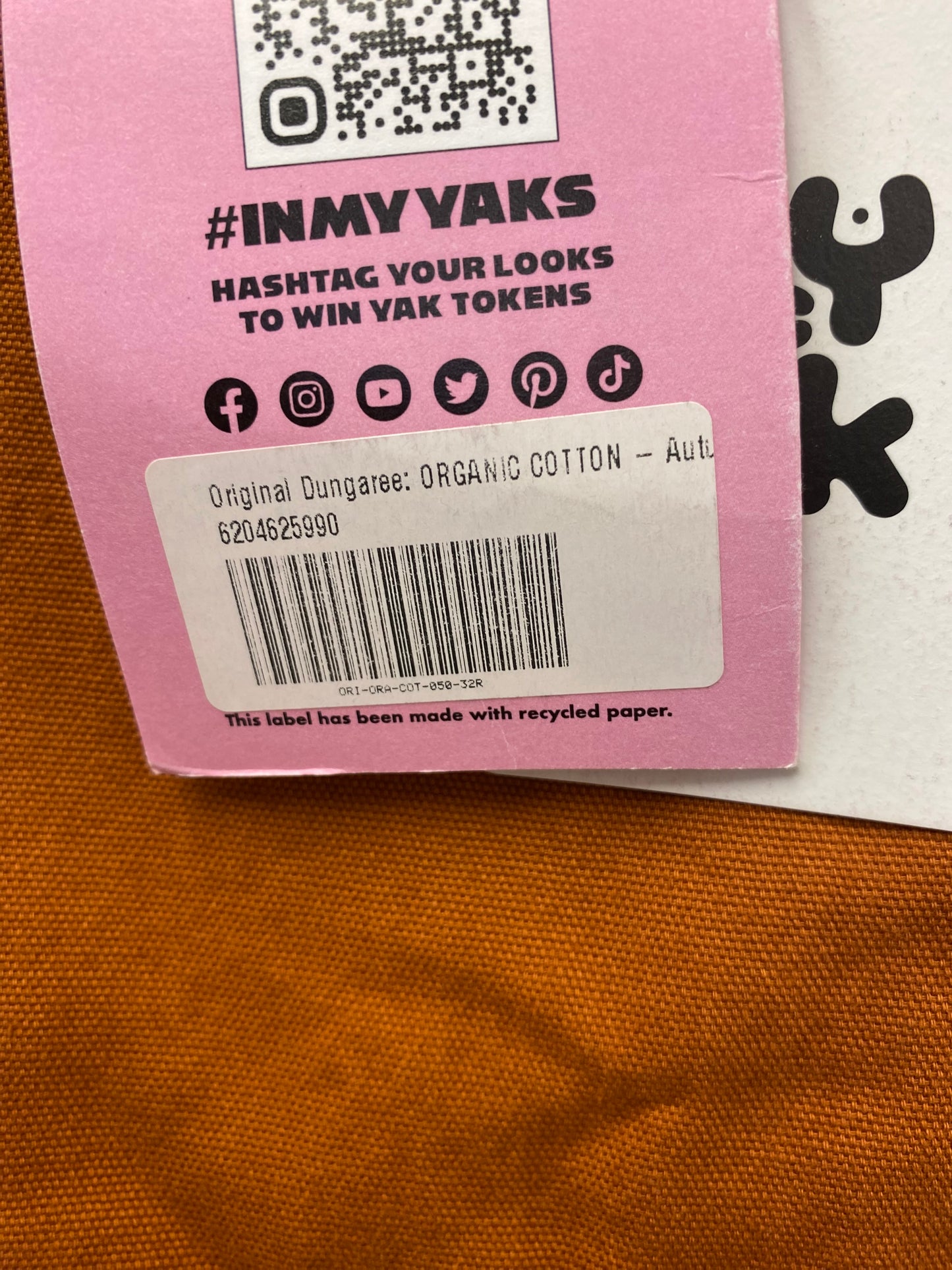 BNWT Lucy and Yak Original Dungaree Organic Cotton Brown Size 32R Plus Size