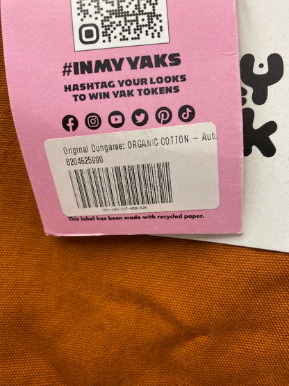 BNWT Lucy and Yak Original Dungaree Organic Cotton Brown Size 32R Plus Size