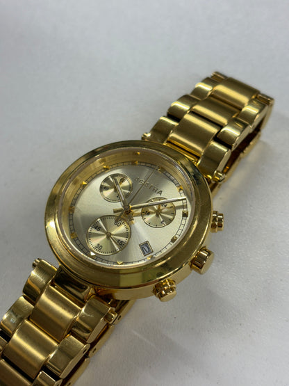 Agatha Gold Stainless Steel Chronograph Watch 34mm (untested)