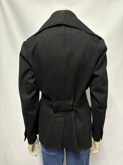 Vivienne Westwood Red Label Black Wool Belted Cropped Coat 12/IT 44