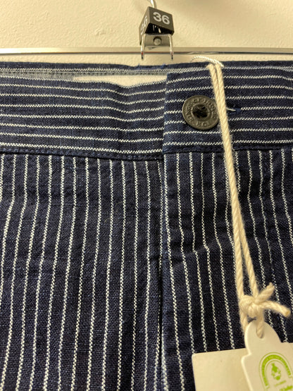 BNWT Kings of Indigo Navy Blue Pin Stripe Organic Cotton Shorts Size 36