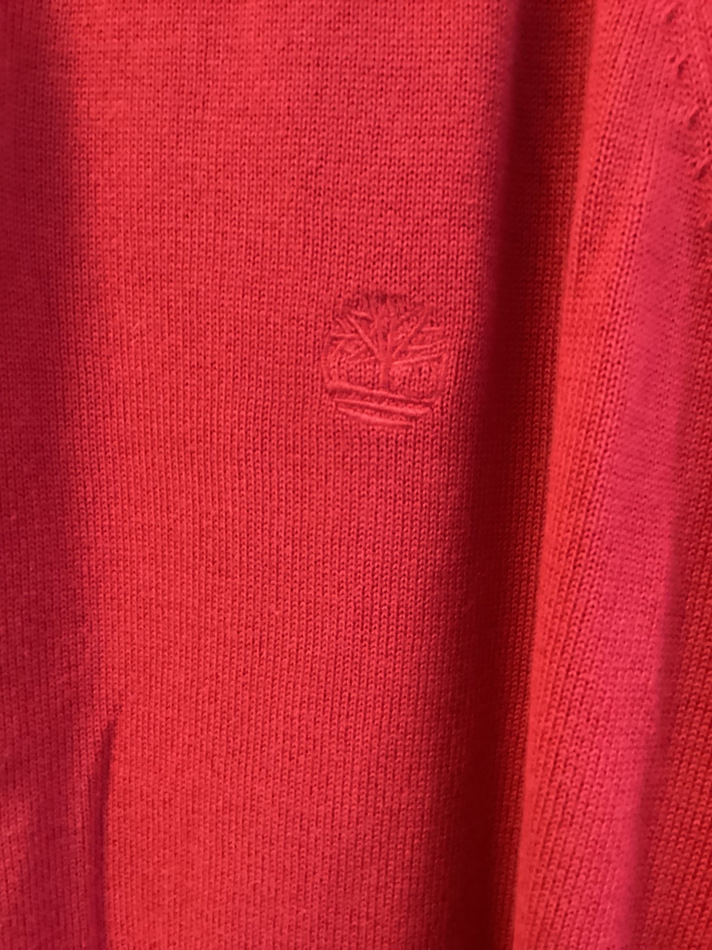 Timberland, Red, Long Sleeve Zip Neck Jumper, Size Medium